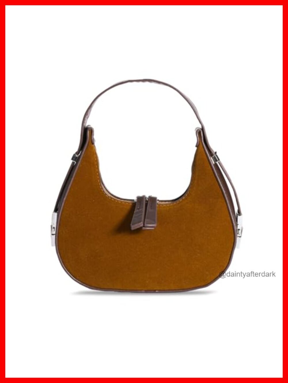 Suede Crescent Hobo Shoulder Bag Retro Y2K Underarm Purse Mini Clutch